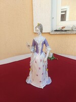 Hollóházi tükröt tartó nő,tükrös nő,,27 cm..Hibátlan!