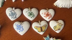 HERENDI porcelán MEDÁL szív - AJÁNDÉKNAK!
