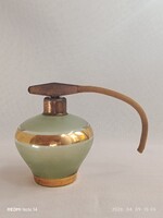 Zöld retro PARFÜMÖS ÜVEG réz fejjel