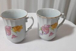 Virágmintás retro porcelán teás bögre 2 dl