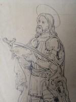 SZENT LÁSZLÓ - FRESKÓ VAGY SZOBORTERV 1912