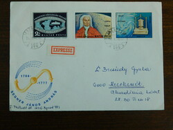 Futott expressz FDC 1974. Segner János András - szelvényes bélyeggel