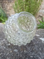 Retro, mintás, gömb kültéri lámpabúra, strapabíró, vastag, átlátszó üvegből