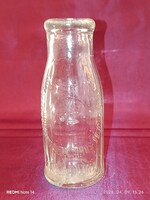 Vintage 0,2 literes "gólyás" TEJESÜVEG a XX. század elejéről