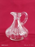 Retro korú vintage stílusú bordás falú préselt üveg ecetes / olajos KIÖNTŐ