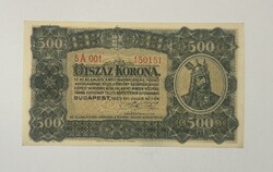 500 Korona 1923 - Magyar Pénzjegynyomda Rt jelöléssel - UNC / Hibátlan állapotban
