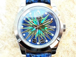 Bottegando Italia egy soha nem használt és gyönyörű automata óra különleges kézműves számlappal