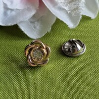 Kitűző, bross BRO394 - Köves rózsa gomb 13mm