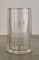 Kúrapohár - Lapracsiszolt Marienbadi üveg pohár, kb. 10 cm - Egyedi kézi gravírozással