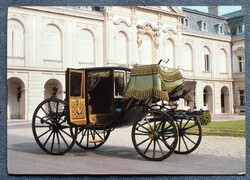 Keszthely - Festetics kastély, hercegi hintó   - retro fotó képeslap