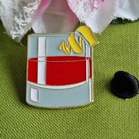 Kitűző, bross BRO447 - Tűzzománcos Sazerac koktélos pohár 31x27mmm