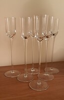 Elegáns, 23 cm-es kristály rövid italos pohár készlet, 6 darab, hibátlan
