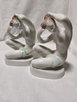 Aquincum Porcelán Akt Figurák (2 db) – Gyűjtői Állapotban
