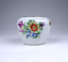 1Z999 Régi virágmintás Herendi porcelán kis váza kaspó 6.5 cm
