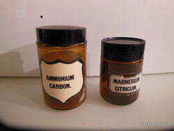 PATIKA  ÜVEG - 2 db  - 12 - 10 cm - RÉGI - HIBÁTLAN