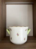 CSODÁS, HERENDI PORCELÁN KASPÓ, VIRÁGMINTÁS DEKORRAL, FÜLEKKEL