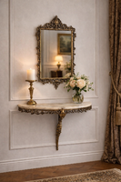Bronz konzol  márvánnyal és tükörrel