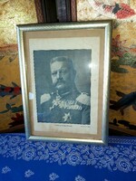 Paul von Hindenburg portrényomat üvegezett keretben
