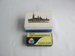 Retro szovjet diaszkóp dianézegető eredeti dobozában + dia képekkel