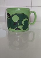 Staffordshire Potteries Klin Craft bögre zöld, almás mintával