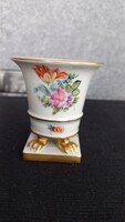 Régi Herendi karmos porcelán kaspó/váza talapzaton