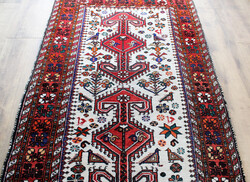 AFSHAR - Iráni kézi perzsaszőnyeg - gyönyörű színek - 165 x 101 cm - szép állapotban, rojtokkal