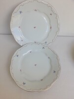 Zsolnay aranytollazott apró szórt virágos porcelán lapostányérok