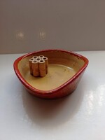 Retro Tófej narancssárga mázas kerámia ikebana virágtartó