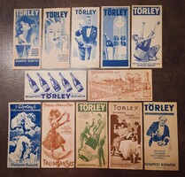 12 db Törley pezsgő Budafok reklám számolócédula, 1910-1920-as évek