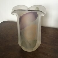 Savmaratott üveg váza 17cm.
