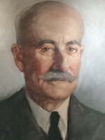 Kássa Gábor férfi portré festmény olaj karton 40x50 cm