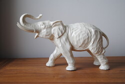 HATALMAS, GYŰJTŐI SCHAUBACH KUNST / UNTERWEIßBACH PORCELÁN ELEFÁNT – RITKA, HIBÁTLAN