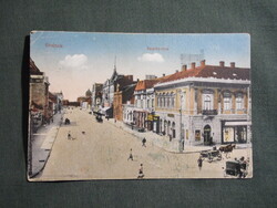 Képeslap,Szolnok,Szapáry utca látkép,részlet,Vasúti kiadás Bp., 1918-