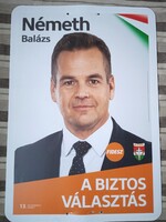 Választási plakát 2026 Fidesz Németh Balázs 99 x 69 cm-es szép állapotban
