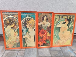 Alfonz Mucha  reprint kép 4 db keretben. Alkudható.