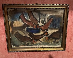 Czóbel jelzéssel, baromfiudvar témájú kép eladó