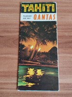 Qantas Légitársaság prospektusa,Tahiti, kb.1970-80-as évekből