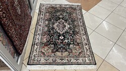 3980 LEÁRAZÁS Indiai Jaipuri Isfahan mintás kézi gyapjú+selyem szőnyeg 90X150CM