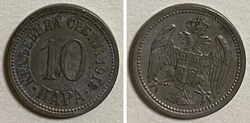 Szerbia 10 para, 1912