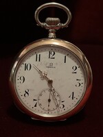 Omega /1900/ezüst /800/ zsebóra ,aranyozott  peremmel!