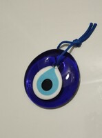 Török védelmező üveg talizmán, Allah szeme,kék amulet 5,5 cm