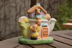 Húsvéti nyuszis porcelán mécses tartó 10 x 7,5 x 10 cm