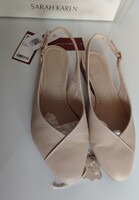 Sarah Karen 38 -as beige, nude, ekrü, valódi bőr nyitott cipő, szandál
