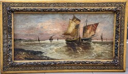 Unknown painter: Seascape Detail