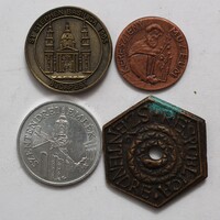 Emlékzsetonok 4 db: Szentendre, Szent István Bazilika, Keresztény Múzuem