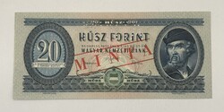 20 Forint 1957 - sample overprint and perforation (series c 137) in unc (unblemished) condition