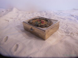 DOBOZ - SZELENCE - EZÜSTÖZÖTT - 4 x 3 x 1,3 cm - OSZTRÁK - HIBÁTLAN