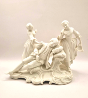 Ritka antik német Nymphenburg fehér porcelán figura csoport 23cm