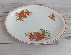 Zsolnay porcelán mikulásvirágos pecsenyés tál!
