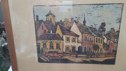 A képen látható  Réti Mátyás (1922–2002) magyar festőművész és grafikus munkája. A mű egy szi
